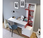Escritorio de estudio massasi l149 blanco rojo