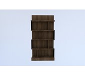 Estantería librería alexa de madera oscura y metal negro 80 cm