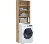 Mueble para lavadora artesanal roble 64x24x190 cm
