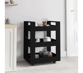 Carro de cocina negro 60x45x80 cm madera contrachapada