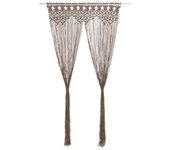 Vidaxl cortina de macramé algodón gris taupé 140x240 cm