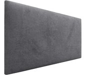 Dhome cabecero de tela aqualine liso cabeceros cabezal tapizado cama lujo (tela gris ceniza, 110cm (camas 80/90/105))