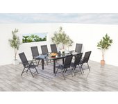 Ravenne conjunto de jardín de aluminio gris de 8 plazas