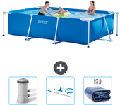 Paquete de piscina - intex - rectángulo - 300x200x75 cm + accesorios cb81