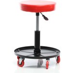 Xpotool taburete de taller regulable en altura móvil giro a 360° asiento con bandeja de herramientas