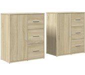 Aparador de madera de ingeniería 2 uds | aparador de comedor | armario de cocina roble sonoma 60x31x70 cm cfw71776