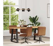 Pack 4 uds sillas de comedor | silla de cocina cuero sintético marrón cfw91857