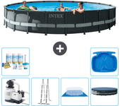 Paquete de piscina - intex - alrededor - 610x610x122 cm + accesorios a2952