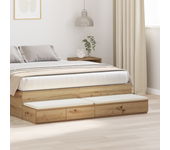 Vidaxl cajones de cama madera color roble artisan 135x36,5x16,5 cm