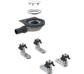 Desagüe de plato de ducha geberit con 4 pies, para plato de ducha setaplano, altura de sellado del agua 30 mm, 154.020.00.1