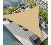 Vela de sombra impermeable triangular 3x3x3m pes toldo de tela protección contra rayos uv para jardín al aire libre terraza balcón color arena