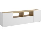 Mueble bajo tv silo blanco/nordic 44x141x35 cm | mueble compacto tv