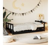 Estructura de cama niños con cajones madera pino negro 90x200cm v4310 90 x 200 cm / negro