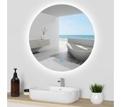 Espejo de baño aica led 100 x 100cm, antivaho, luminosidad regulable, función memoria