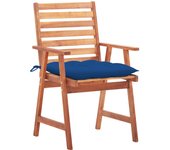 Sillas comedor de jardín 3 uds madera maciza acacia y cojines