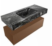 Mondiaz alan-dlux 110cm mueble de baño rust 1 cajón. con lavabo cloud centro sin orificios color lava