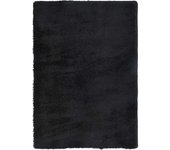Alfombra peluda de pelo largo navarra negra 160x230cm poliéster