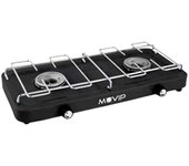 Muvip cocina de gas 2 fuegos con parrilla desmontable - base antideslizante - color negro