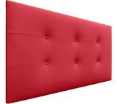 Dhome cabecero de cama acolchado capitoné 8cm de grosor. cabezal tapizado polipiel cabeceros de cama matrimonio e individual (rojo, 105cm)