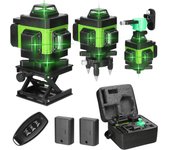 Nivel láser automático de 16 líneas con control remoto y soporte, nivel de luz verde digital, estándar europeo