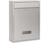 Wiltec buzón de pared acero inoxidable v10 con placa de identificación, amplia ranura para cartas y 2 llaves buzón de acero con recubrimiento en po...