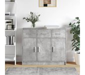 Aparador | aparador de comedor | armario de cocina madera de ingeniería gris hormigón 91x28x75 cm cfw35361