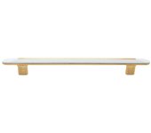 Set 5 x tirador mueble lungo blanco brillo + oro cepillado 320 mm
