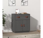 Aparador | aparador de comedor | armario de cocina de madera maciza de pino gris 65,5x40x75 cm cfw28239
