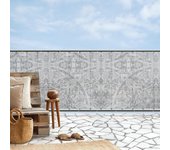 Pantalla de privacidad cortavientos balcón jardín terraza gris al.0,9 x an.9 m con bridas resistente a la intemperie 270 g/m² malla 1080