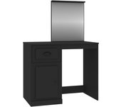 Tocador | mesa tocador | tocador de maquillaje con espejo madera contrachapada negro 90x50x132,5 cm cfw64760
