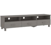 Mueble de tv hamar en pino macizo, gris claro, 158x40x40