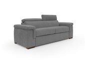 Giunone sofá cama convertible con colchón de 18 cm y reposacabezas reclinables en tejido impermeable 220 cm (mat. 140x197 cm) gris