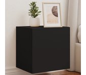 Mueble tv de pared con luces led negro 40,5x35x40 cm
