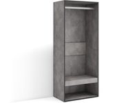 Amueblate online, vestidor abierto, ropa, zapatos, complementos, 60x145x35 cm, dormitorio, habitación, armario, perchero, cemento