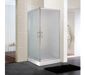 Mampara de ducha 140 x 70 cm, apertura angular de cristal templado satinado, perfil cromado, altura 187 - frascio