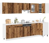 Mueble de cocina 11 piezas madera contrachapada madera vieja