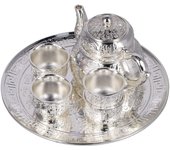 Juego de té de porcelana, juego de tetera de hierro fundido con 4 tazas de té, tetera de hierro, taza de café, taza de té, platillo, cuchara, juego de