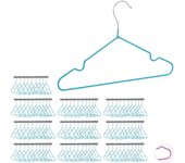 Relaxdays pack de 100 perchas bebé antideslizantes, metal, turquesa, 30 cm
