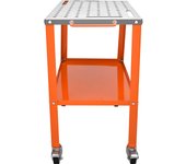 Succebuy mesa de soldadura acero 36 x 18 banco portátil 1 200 lb con ruedas bloqueables 4 espacios para herramientas mesa de trabajo