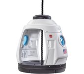 Step2 space capsule swing 2-in-1, columpio o casita de juegos | columpio doble capsule space negro/blanco, interior/exterior, 2 niños | columpio para