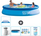 Paquete de piscina - intex - alrededor - 366x366x76 cm + accesorios a993