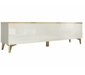 Mueble tv comfivo virfera 103, beige, brillo beige, dorado, 180x50x40cm