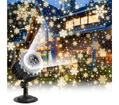 Proyector de luz navideña para exteriores, luz led de proyector de copo de nieve, proyector con efecto de nevada, decoraciones navideñas impermeables