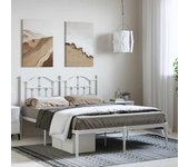 Vidaxl estructura cama sin colchón con cabecero metal blanco 135x190cm
