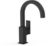 Tres 00660602nm cuadro grifo monomando caño alto con maneta lateral para lavabo color negro mate