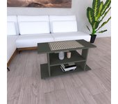Mesa con ruedas madera fsc® mod. pilar. henor. 90x40x65.5 grafito.