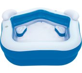 Piscina hinchable autoportante infantil bestway 213x207x69 cm 2 posavasos, cojines y reposacabezas diseño family fun rápida instalación