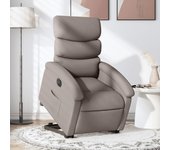 Sillón reclinable eléctrico de tela color topo