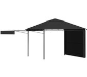 Cenador con tejado doble extensible antracita 3x3x2,75m 180g/m2