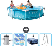 Paquete de piscina - intex - alrededor - 305x305x76 cm + accesorios cb95